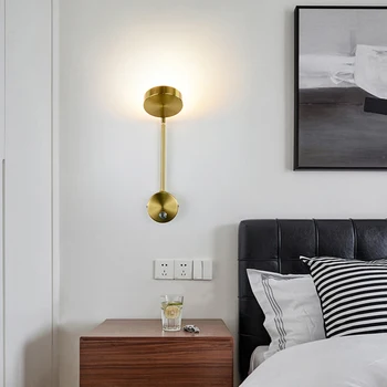 LED Sienas apgaismojuma mājas Touch bezpakāpju dimming 350°Regulējams sienas lampas Zelta Guļamistaba, dzīvojamā istaba, sienas apgaismojums Sconce Dekori