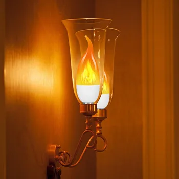 LED Sveces Spuldzes E14 E27 Liesmas Mirgo Sacensība Spēkā 3 gaismas Režīmi Apgaismojuma Radošo Atmosfēru Mājās Apdare Apgaismojums