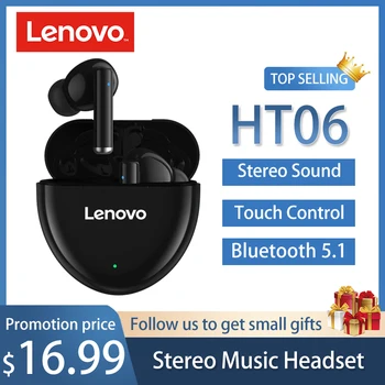 Lenovo HT06 TWS Austiņas Bluetooth Bezvadu Austiņas Touch In-ear Earbuds HD Zvanu Ilgu Akumulatora IPX5 Ūdensizturīgs Sporta Austiņas