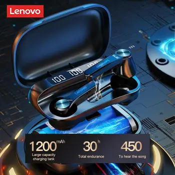Lenovo QT81 TWS Austiņas Bluetooth 1200mAh Uzlādes Lietā Mobilo Jaudu, Bezvadu Austiņas, Sporta Austiņu Trokšņa Slāpēšanas Ar Mic