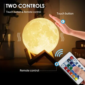 Levitating Mēness Lampas, 3D Drukāšanas Uzlādējams Mēness gaismu, Krāsu Mainās LED Nakts Gaisma Touch Gaismas Mājsaimniecības Dekoru nakts lightt