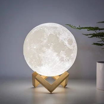 Levitating Mēness Lampas, 3D Drukāšanas Uzlādējams Mēness gaismu, Krāsu Mainās LED Nakts Gaisma Touch Gaismas Mājsaimniecības Dekoru nakts lightt