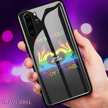 LGBT Varavīksnes Geju Lesbiešu Praids MĀKSLAS Telefonu Gadījumā Luksusa Stikla Vāks Samsung S10 S20 S9 S21 Plus Ultra, Ņemiet vērā, 9 10 20 Coque