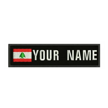 Libānas karogu, Libāna 10X2.5cm Izšuvumi Pasūtījuma Nosaukums Tekstu Plāksteris Svītras žetons Dzelzs Vai Velcro Pamatni Ielāpus Drēbes