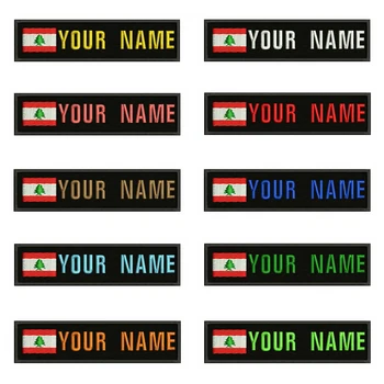 Libānas karogu, Libāna 10X2.5cm Izšuvumi Pasūtījuma Nosaukums Tekstu Plāksteris Svītras žetons Dzelzs Vai Velcro Pamatni Ielāpus Drēbes