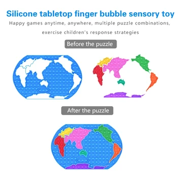 Liels izmērs 30 cm pasaules kartē pieaugušo bērnu izglītojošās rotaļlietas maņu rotaļlietas push Bobit bubble spinner vienkārši dimple pirkstu rotaļlietas