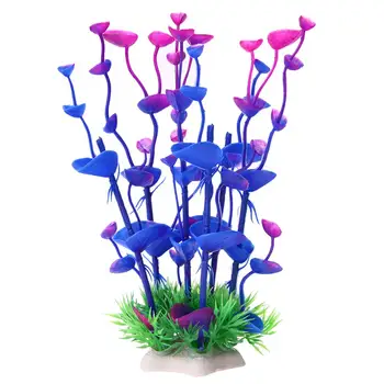 Lielā Lapu Ūdens Augu Simulācijas Violeta Mākslīgie Plastmasas Zāli Zivju Tvertnes Ūdens Augu Akvāriju Dekoratīvās Apdares Dekoru, Rotājumu
