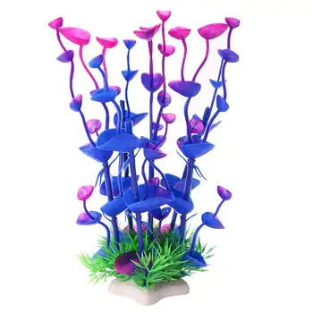 Lielā Lapu Ūdens Augu Simulācijas Violeta Mākslīgie Plastmasas Zāli Zivju Tvertnes Ūdens Augu Akvāriju Dekoratīvās Apdares Dekoru, Rotājumu