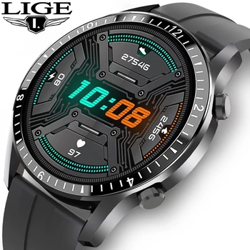 LIGE ir 2021. Jaunu Smart Skatīties Vīrieši ar skārienekrānu Sports Fitness Watch IP68 Ūdensnecaurlaidīga Bluetooth Android, ios smartwatch Vīrieši+kaste
