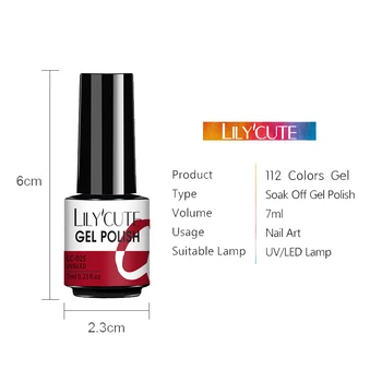 LILYCUTE 138 Krāsas Nagu Gēla poļu Uzstādīt Mirdzēt Daļēji Pastāvīgu Hybrid Gel Laku Bāzes Top Coat Samērcē Off UV LED DIY Nail Art