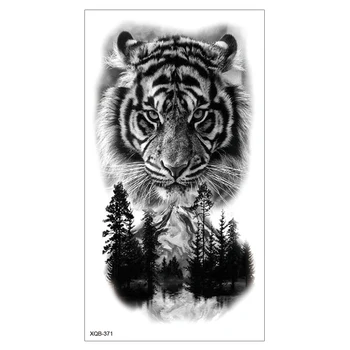 Lion King Ūdensnecaurlaidīgus Pagaidu Tetovējumu Uzlīmes Body Art Viltus Tetovējums, Dzīvnieku Reāli Cilšu Tiger Roku Piedurknēm pārvedami tetovējums