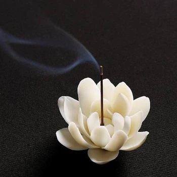 Lotus Mazo Vīraks Degļu Keramikas White Lotus Vīraks Degļu Mājas Apdare Vīraka Nūju Turētājs Aromāta Izkliedētājs