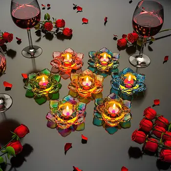 Lotus Tealight Svece Īpašnieks Sveķu Pelējuma 3d Silikona Pelējuma Sveču liešana Ziedu Svečturis Epoksīda Liešanas Veidnes DIY Rotaslietas Kaste