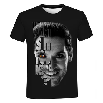 Lucifers T-kreklu apdruka Vīriešu Sieviešu Vasaras Modes Gadījuma Īsām Piedurknēm 3D Lucifers Iespiests T-krekls Harajuku Streetwear Plus Lieluma T Krekli