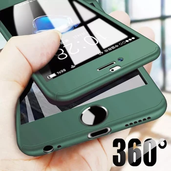 Luksusa 360 Pilna Ķermeņa Lietā Par iPhone 12 11 Pro Max seguma iPhone Xs Max XR 6 7 8 Plus 5SE Ar Stikla, Rūdīta Gadījumā