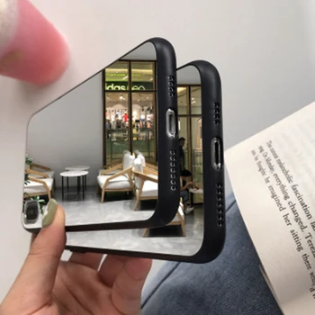 Luksusa Pilnu Skatu Spogulis TPU Telefonu Gadījumā Samsung A70 A50 A30 A20 A10 A6 A8 S7 Malas S8 S9 S10 Piezīme 8 9 10 Pro Plus Vienkāršu Shell