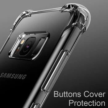Luksusa Silikona Case For Samsung Galaxy S20 FE S10 S8 S9 Plus S10E Pārredzamu Soft Case For Samsung Note 8 9 10 Lite Triecienizturīgs