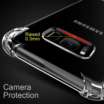 Luksusa Silikona Case For Samsung Galaxy S20 FE S10 S8 S9 Plus S10E Pārredzamu Soft Case For Samsung Note 8 9 10 Lite Triecienizturīgs