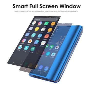 Luksusa Smart Mirror Gadījumā Huawei Mate 20X Gadījumā 7.2 collu Skaidra Skata Flip Stends PU Ādas Segumu Huawei Mate 20 X 5G Gadījumā