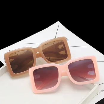 Luksusa Zīmolu Laukumā Saulesbrilles Sieviešu Ir 2021. Jaunu Lielgabarīta Melnos Toņos Vintage Liels Rāmis Modes Sieviešu, Saules Brilles UV400 Brilles