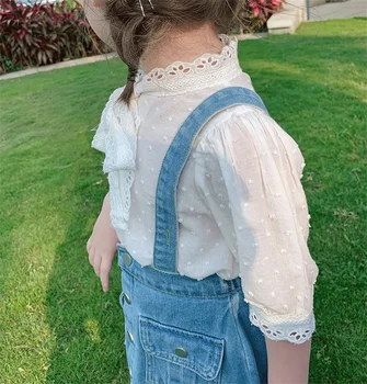 LZH Vasaras Baby Girl Apģērbu Komplekti Mežģīņu Krekls+Džinsa auduma Siksniņu, Svārki 2gab Tērps Bērniem Ir 2021. Jauns Bērnu Apģērbs, Modes Komplekti Bērniem