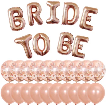 Līgava beBalloon rose gold lateksa bumbu sequined balonu uzstādīt vienas kāzu svinības, apdares vienošanās balonu komplekts