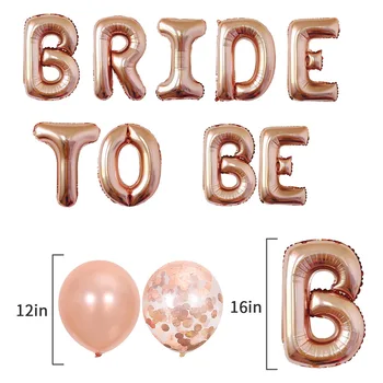 Līgava beBalloon rose gold lateksa bumbu sequined balonu uzstādīt vienas kāzu svinības, apdares vienošanās balonu komplekts