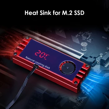 M2 SSD Heatsink Dzesētāja Temperatūra OLED Ciparu Displejs Radiatoru M. 2 2280 NVME Cietvielu Cietā Diska Radiatoru Siltuma Siltuma Pad