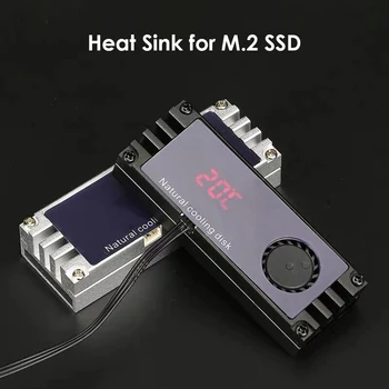 M2 SSD Heatsink Dzesētāja Temperatūra OLED Ciparu Displejs Radiatoru M. 2 2280 NVME Cietvielu Cietā Diska Radiatoru Siltuma Siltuma Pad
