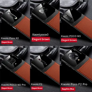 M3 Gadījumā Xiaomi Poco M3 Gadījumā PU Ādas Triecienizturīgs Bufera Phone Gadījumā Xiaomi Pocophone F2 M2 Poco Pro X2 X3 NFC Aizmugurējo Vāciņu