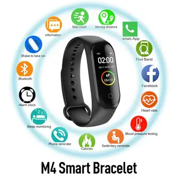 M4 Smartband Veselības Aproces Asinsspiedienu, Sirdsdarbību Sporta Pedometrs Fitnesa Tracker Krāsu Smart Joslā Smart Aproce Skatīties
