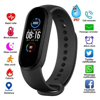 M5 Smart Grupa Vīriešiem, Sieviešu Fitnesa Tracker Sporta Bluetooth Smart Skatīties Aproce Sirdsdarbība, Asins Spiediena Monitoru, Veselības Aproce