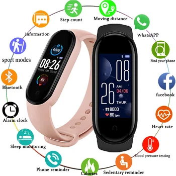 M5 Vīrieši Sievietes Smart Skatīties Sporta Smartwatch sirdsdarbība, Asins Spiediena Monitoru, Fitnesa Rokassprādze Android, IOS Smart Joslā Pulksteņi
