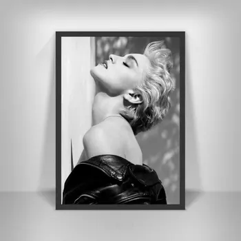 Madonna Plakātu Slaveno Mūzikas Dziedātājs Melna Balta Foto Zvaigzne Aktrise Sienas Art Attēlus Dzīvojamā Istaba Dekori