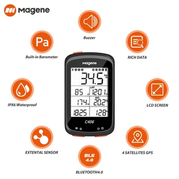 Magene C406 Bike GPS Datoru MTB Ceļa Cikls Smart Bezvadu Ūdensizturīgs Cyclocomputer Garmin Velo Piederumi Strava Wahoo