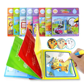 Magic Ūdens Zīmējumu Grāmatas Krāsojamās Grāmatas & Magic Pen krāsošana valdes Zīmēšanas rotaļlietas pirmskolas izglītību bērniem dāvanu