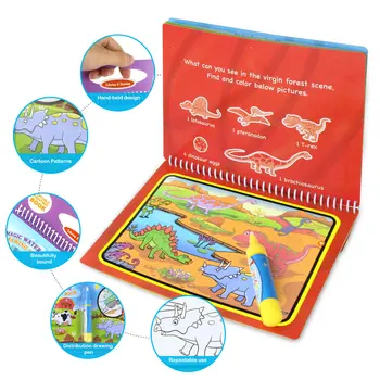 Magic Ūdens Zīmējumu Grāmatas Krāsojamās Grāmatas & Magic Pen krāsošana valdes Zīmēšanas rotaļlietas pirmskolas izglītību bērniem dāvanu