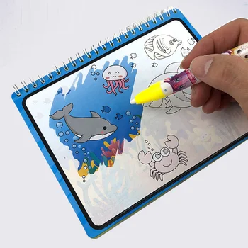 Magic Ūdens Zīmēšanas Grāmata Krāsojamā Grāmata Rotaļlieta Magic Pen Glezniecības, Zīmēšanas Tāfeles Bērniem, Rotaļlietas, Dzimšanas Dienas, Ziemassvētku Un Jaunā Gada Dāvanu
