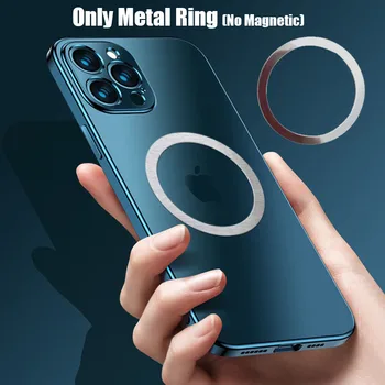 Magnētiskā Telefons Mount Turētājs Metāla Gredzenu iPhone 11 12 Pro Max Apaļā Dzelzs Lapu, Hops, lai Magsafe Magnēts Qi Bezvadu Lādētāju