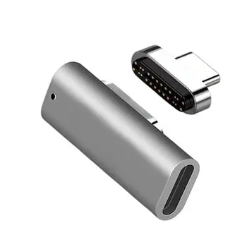 Magnētiskā USB C Adapteris 24 Pins C Tipa Savienotājs PD 100W Ātrās Uzlādes Pārveidotājs iPad MacBook Pro Pāriet Pusē Pievienojiet Jaunu Elkoņa