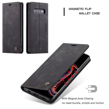 Magnētiskā Āda Flip Gadījumos, Samsung Galaxy S10 PLUS S10E Lite 5G Maku Stilā Ar ID & Kredīta Karšu Slots Turētājs Telefonu Gadījumos