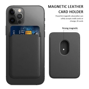 Magnētiskā Ādas Kartes Soma Lietā Par iPhone 12 Pro Max Magnēts, Seifs atmiņas Kartes Vāciņš iphone 12 Mini Maku Kabata Segtu Cqoue