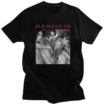 Maneskin Joslā, Druka, T Krekli Vīriešu Hipster Stilā ar Īsām Piedurknēm T-krekls Modes Pāriem, Topi Ikdienas Kokvilnas Apģērbs Jaunu Stilu