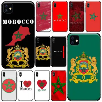 Marokas karogu, emblēmu Modes Mākslas Tālrunis Lietā par iPhone 11 12 pro XS MAX 8 7 6 6S Plus X 5S SE 2020. GADAM XR Mīksta silikona