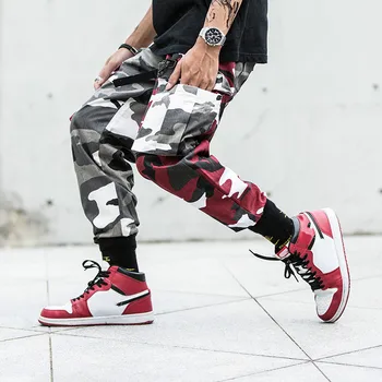 Maskēšanas Salaist Joggers Bikses Vīriešu Camo Streetwear Mens Kravas Bikses Hip Hop Bikses Multi-kabatas Kokvilnas Kombinezons Vīrietis