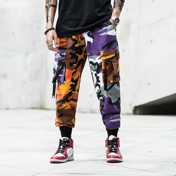 Maskēšanas Salaist Joggers Bikses Vīriešu Camo Streetwear Mens Kravas Bikses Hip Hop Bikses Multi-kabatas Kokvilnas Kombinezons Vīrietis