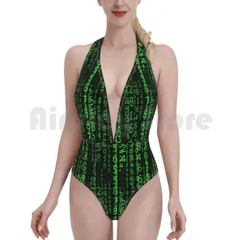 Matricas Peldkostīms viens gabals Bikini Polsterēta Matrix Filmu Cipari