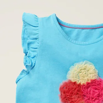Maz Maven Ir 2021. Meitenes Vasaras T-krekls ar Saldējumu Modelis Zilā krāsā bez Piedurknēm, Apģērba Pilnu Kokvilnas Bērniem no 2 līdz 7 Gadu vecumam