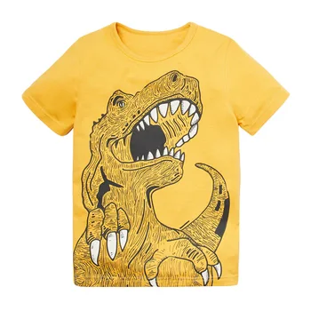 Maz Maven Ir 2021. Vasaras Zēni Dzeltenā T ar Tyrannosaurus Jauno Modes Apģērbs Bērniem no 2 līdz 7 Gadu vecumam