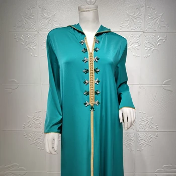 MD Eleganta Dāma, Islāma Apģērba Abaya Dubaija Turcija Musulmaņu Kapuci Kleita Sievietēm Marokas Caftan Ir 2021. Eid Mubarak Djellaba Femme